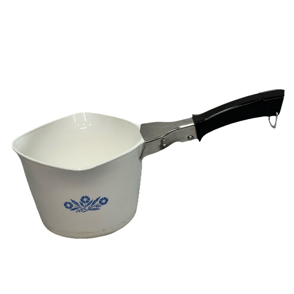 Corning Ware Saucemaker Bowl Blue Cornflower 1QT/4C/32oz with Handle